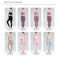 Miniatyrbild 4 av 11: Yoga Set Dam Gym Kläder Kvinnlig Hög Midja Yoga Byxor Träningsdräkt Dam Fitness Kläder 3 Pcs Set Violet L