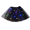 Miniatyrbillede 1 af 11: Pige Sommerfugl Lysende Tutu LED Nederdel Glød Blomsterkrans Hovedbøjle Fest Magisk Engel Fe Jul Kostume Fødselsdagsgave pompon black skirt