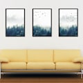 Miniatyrbild 3 av 5: Wekity Misty Forest Väggkonst Canvas Tryck Affisch, Enkel Modefotografi Konst Dekor för Hem Vardagsrum Sovrum Kontor (Set med 3 Oramade, 5''x7'')