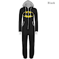 Miniatyrbillede 1 af 3: Unisex Voksen Flagermus Onesies Varme Print Pyjamas Plus Størrelse XXL Natdragt Nattøj Fest Bedste Gave Black M
