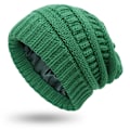 Miniatyrbilde 6 av 8: Høst og Vinter Ins Ny Hatt Dame Beskyttende Frisyre Varm Ull Strikket Sateng Hatt 9 Farger #5 wine red Average size