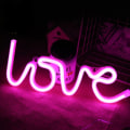 Miniatyrbillede 4 af 6: LED Neon Lys Hjerteformet Natlampe Skilt (Batteriboks + USB) Dobbelt Strømforsynet Natlys til Indendørs Jul Bryllup Red light