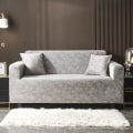 Miniatyrbild 8 av 10: Kristall Sammet Elastisk Sofföverdrag Utdragbar Sofföverdrag Soffskydd Sektionsindelad Enfärgad Enkel/Två/Tre/Fyra Sitser L-Form Behöver Köpa 2st Dark grey 145-185cm