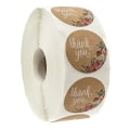 Miniatyrbillede 5 af 11: 500 stk. runde etiketter håndlavet kraftpapir emballage klistermærke til slikpose gaveæske pakkepose bryllup tak klistermærker 6-white baked with