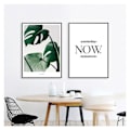 Miniatyrbillede 2 af 5: Wekity Ord Kunst og Plante Blad Sammensætning af Kunst Lærredsprint Plakat, Simpel Mode Kunst Tegning Indretning til Hjem Stue Soveværelse Kontor (Sæt med 3 U