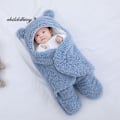 Miniatyrbillede 10 af 11: Bløde nyfødte baby-svøb tæpper baby sovepose kuvert til nyfødt sovepose bomuld tykkere kokon til baby 0-9 måneder red-Fleece 9M