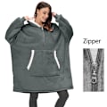 Miniatyrbillede 8 af 11: Dame Tæppe Sweatshirt Kåbe Vinter Hættetrøjer Udendørs Hættefrakker Varm Komfort Badekåbe Jule Fleece Tæppe Sudadera Mujer hmy623gray One Size