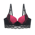 Miniatyrbillede 1 af 4: Sexet blondeundertøj til kvinder Push Up BH'er Plus Size B C Cup BH Kvindelig Bralette Sutian Feminino Ropa Mujer Red 80B