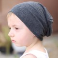 Miniatyrbilde 4 av 11: Bomull Allsidig Ermehette Løs Lue Barnas Casual Gutter og Jenter Høst og Vinter Lue Dark gray