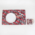 Miniatyrbillede 4 af 8: Juledekoration Kreativ Jul PVC Tryk Bordmåtte Kopmåtte Hver 6 Pakke 12 stk Christmas lace