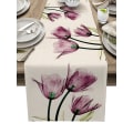 Miniatyrbillede 9 af 11: Blå Tulipan Bordløber til Spisebord Køkkenindretning Pletafvisende Spisebordsdug Rektangulær Bordløber 180-33cm 70-13inch 02