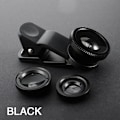 Miniatyrbillede 6 af 9: 3-i-1 Fisheye Vidvinkel Mikro Kameralinse til iPhone Xiaomi Redmi 3-I-1 Zoom Fiskeøje Linse på Smartphone Linser med Telefonklips Red