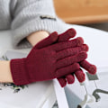 Miniatyrbild 2 av 11: Cashmere Stickade Damhandskar Vinter Cashmere Stickade Dam Höst Vinter Varma Tjocka Handskar Pekskärm Skidhandskar Red One Size