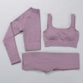 Miniatyrbild 1 av 11: Yoga Set Träningskläder Yoga Leggings och BH för Kvinnor 3 pcs sets purple M