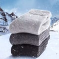 Miniatyrbillede 2 af 11: 1 par Vinter Varme Dame Sokker Uld Herre Herre Sokker Super Tykke Ensfarvede Sokker Merinould Sokker Mod Kold Sne Terry Sokker coffee 1 Pairs