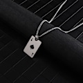 Miniatyrbillede 5 af 11: Herre Statement Poker Lucky Ace of Spades Vedhæng Halskæde Rød Sort Sølvfarve Rustfrit Stål Lang Kæde Halskæder Smykker black popcorn chain