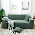 Miniatyrbild 2 av 11: Enfärgad Universal Sofföverdrag för Alla Årstider, Nordisk Trendig Stickad Stretch Allomfattande Sofföverdrag Dammtät Soffkudde Lafite red M [double length within 145-185cm]]