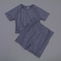 Pikkukuva 8 / 11: Joogasetti Urheilupuku Treenausvaatteet Lyhythihainen Crop Top Joogashortsit Naisille blue set M