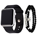 Miniatyrbild 5 av 6: 3 st/set Herr Mode Enkel LED Silikon Elektronisk Klocka Armband Set Rose gold shell White Belt