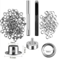 Miniatyrbild 7 av 11: 4mm-20mm 100st Silver Öljett och Öljett Punch Die Verktygsset Metallknapp för DIY Läderhantverk Kläder Skor Bälte Väska Grommet 20mm 100pcs set