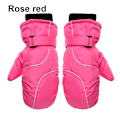 Miniatyrbilde 10 av 11: 1 Par Nye Mote Barn Vinter Snø Varme Hansker Gutter Jenter Ski Vindtett Vanntett Tykke Votter Holder Fingrene Varme B-Red  2-6 Years One Size