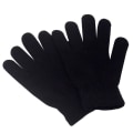Miniatyrbillede 1 af 9: 1 par magiske handsker til piger og drenge, fuld finger, strækbare, strikkede, varme vinterhandsker, blandede farver, strikkede handsker, 2 modeller black gloves