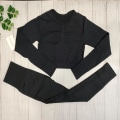Pikkukuva 6 / 11: Joogasetti Fitness-vaatteet Seksikkäät urheiluvaatteet naisille green 3Pcs set M