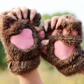 Miniatyrbilde 4 av 11: Kawaii Katteklo Hånd Plysj Hansker Kvinner Vinter Varme Korte Fingerløse Hansker Fluffy Bjørn Kattevotter Kostyme Halvfinger Votter B Plush Mittens One Size