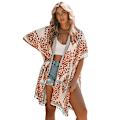 Miniatyrbilde 10 av 11: Badedrakt Hawaii Seaside Holiday Cardigan Kortermet Solbeskyttende Klær Trykt Strandtrekk Mid-Lengde Badetøy LC85278-103 Average size