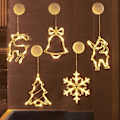 Miniatyrbillede 2 af 5: LED Julelys Dekoration Snemand Klokke Stjerne Ferie Hjem Vindue Stjernelys Sugekop Lampe Default Title