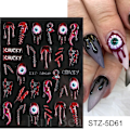 Miniatyrbild 2 av 11: 5D Halloween Nageldekaler Spindelväv Skräckögon Ansikte Pumpa Nageldekaler Präglade Designer Sliders Folier Manikyr TRSTZ-5D STZ-5D02