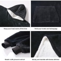 Miniatyrbillede 3 af 11: Oversized Hættetrøjer Sweatshirts Kvinder Tæppe med Ærmer Vinter Hætte Fleece Sweatshirts Kæmpe TV Tæppe Damska Sudadera Mujer Zip Hoodie Black One Size For All