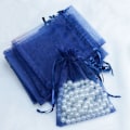 Miniatyrbillede 5 af 11: 50 stk. Sheer Transparent Chiffon Organza Poser Jul Halloween Bryllup Fødselsdag Fest Slik Gaveæsker Smykker Emballage Poser Red 10x15cm