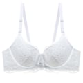 Miniatyrbild 1 av 5: Sexig Spets Push Up BH Dam Plus Size BC Kupa Stor Damunderkläder Bralette Blomma Ren Mässingsbroderi Underkläder White 40B