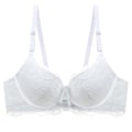 Miniatyrbild 1 av 5: Sexig Spets Push Up BH Dam Plus Size BC Kupa Stor Damunderkläder Bralette Blomma Ren Mässingsbroderi Underkläder White 40C