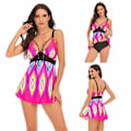 Pikkukuva 1 / 6: Tyttöjen uimapuku, jaettu hame, naisten seksikäs plus-kokoinen bikiniuimapuku Pink 4XL