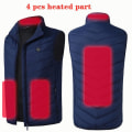 Miniatyrbillede 8 af 11: Herre USB Infrarød 11 Varmeområder Vest Jakke Herre Vinter Elektrisk Opvarmet Vest Veste Til Sport Vandring Oversized 5XL 9 areas blue 4XL