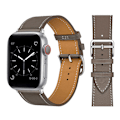 Miniatyrbild 8 av 11: Läderarmband för Apple Watch band 44mm 45mm 42mm 41mm 40mm 38mm Single Tour klockarmband armband iWatch serie 3 4 5 6 SE 7 band Slim white For 38mm 40mm 41mm
