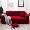 Miniatyrbillede 8 af 11: Ensfarvet Fire Sæsoner Universal Sofabetræk Nordisk Moderigtigt Strikket Strækbart Altomfattende Sofabetræk Støvtæt Sofahynde Metallic gray M [double length within 145-185cm]]