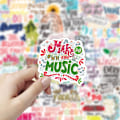 Pikkukuva 4 / 11: 50 kpl Zhangin inspiroivia lyhyitä lauseita sisältäviä graffititarroja, vedenpitäviä matkatavara- ja kannettavan tietokoneen tarroja, ei toistoa Inspirational phrase A- 50pcs