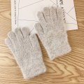 Miniatyrbilde 11 av 11: Elastiske Hel-fingerhansker Varme Tykke Sykkelhansker Kjørehansker Mote Dame Herre Vinter Varme Strikkede Ullhansker Utendørshansker Red One Size
