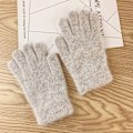 Pikkukuva 11 / 11: Joustavat kokosormihanskat Lämpimät Paksut Pyöräily Ajaminen Muoti Naiset Miehet Talvi Lämpimät Neulotut Villaiset Ulkoiluhanskat Dark Grey One Size