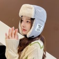 Miniatyrbilde 6 av 8: Varm Lei Feng-hatt for kvinner, vinter, ski, ørebeskyttelse, kuldebestandig bomull, utendørs, student, sykkelhatt for menn, vind- og kuldehatt Black One Size