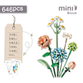 Miniatyrbild 10 av 11: Kreativa Roliga Kaktus Byggklossar Gör-det-själv Simulering Suckulent Krukväxt Grön Växt Blomma 3D Modell Mini Tegel Barnleksak Present 1670 No box