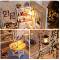 Miniatyrbild 4 av 11: Cutebee DIY Dockhus Kit Med Möbler LED-lampor DIY Miniatyr Byggnad Litet Hus Träleksaker för Barn Vuxna As  photo QT27B