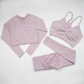 Miniatyrbilde 7 av 11: Yoga Sett Dame Treningsklær Sportsklær Gym Klær Leggings+ BH Sportsdrakter 3PcsSetBlue S