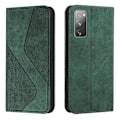Pikkukuva 1 / 5: Samsung Galaxy S20 Fe -kotelo, PU-nahkainen läppäsuojus magneettisella sulkimella, lompakkokorttipaikat ja jalusta Green