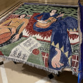 Miniatyrbilde 4 av 11: Uformelle tepper, teppedekorasjon, gitar, kvinne, Matisse-teppe, sofa, fritidsteppe, enkelt billedvev, sofateppe, pledd Cool kids never die 125X150cm