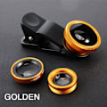 Miniatyrbillede 1 af 9: 3-i-1 Fisheye Vidvinkel Mikro Kameralinse til iPhone Xiaomi Redmi 3-I-1 Zoom Fiskeøje Linse på Smartphone Linser med Telefonklips Gold