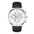 Miniatyrbillede 10 af 11: Bælte Quartz Ur Mode Kalender Herreur Business Ur Mænd White Shell black with black surface